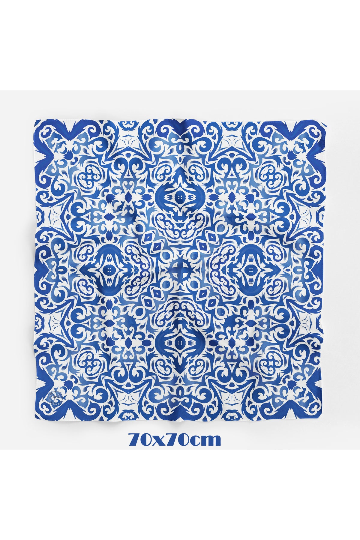 Azulejo Çini Desen 70*70cm Bandana/Fular - Çok Renkli
