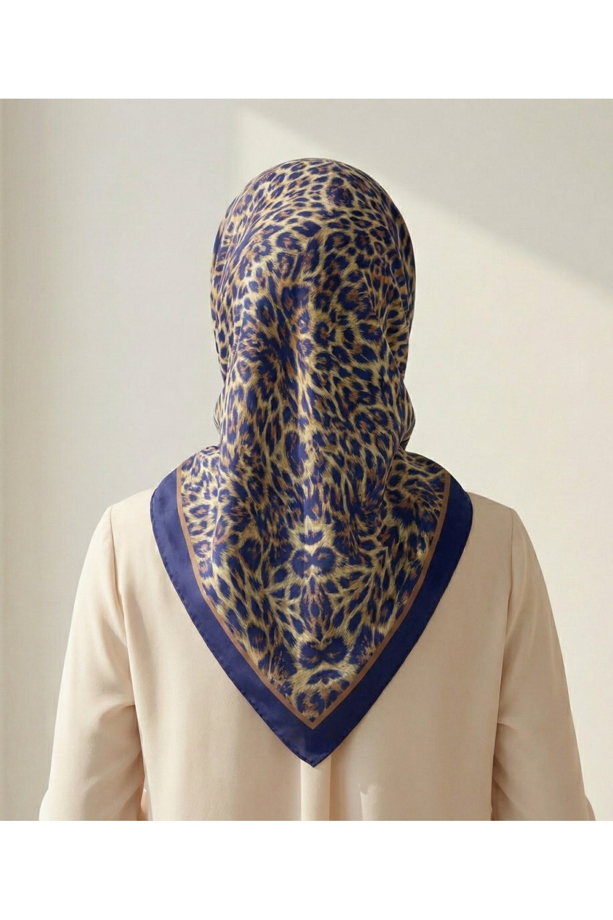 Leo Desen 90X90cm Organic Twill Eşarp/Fular - Lacivert