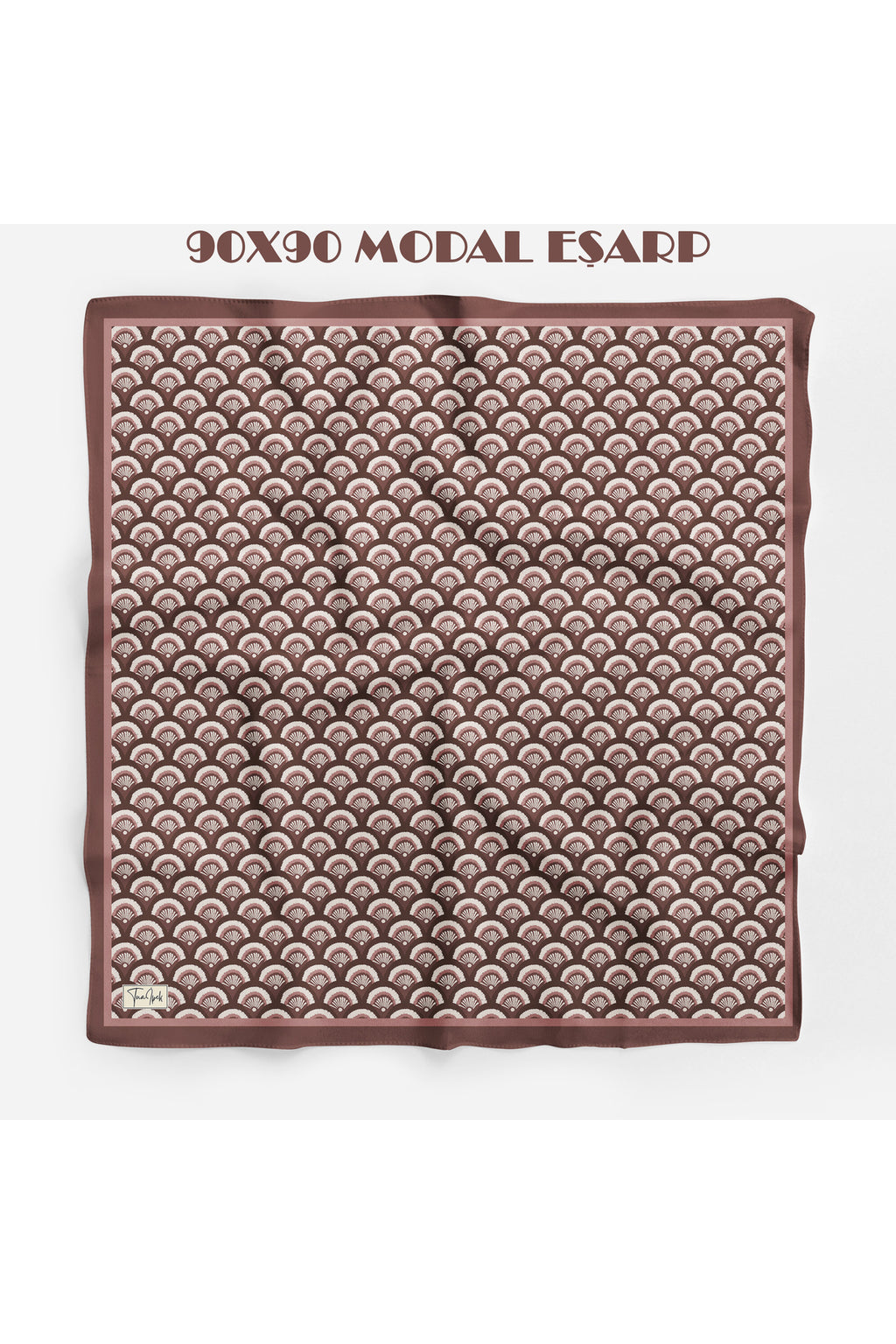 İLMEK Desen 94X94cm Viskon Modal Eşarp - Çikolata Kahverengi
