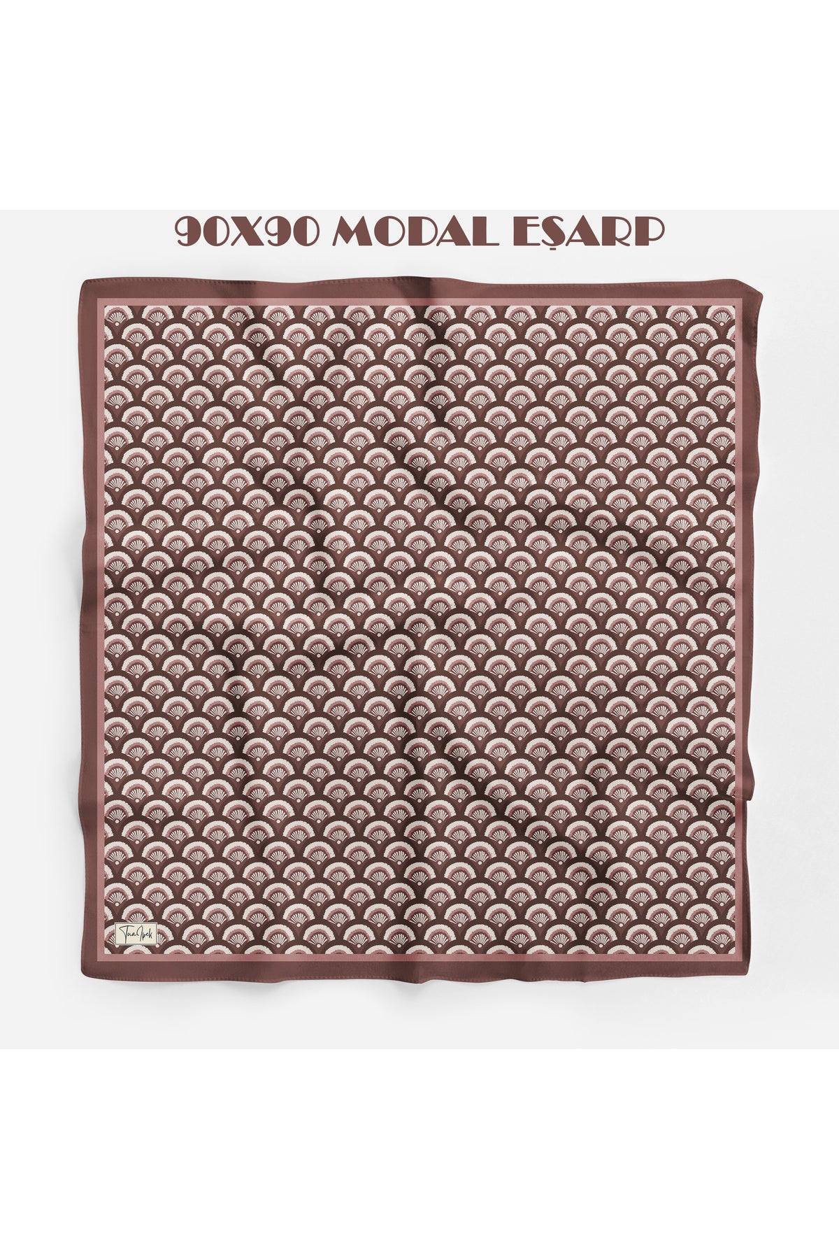 İLMEK Desen 94X94cm Viskon Modal Eşarp - Çikolata Kahverengi