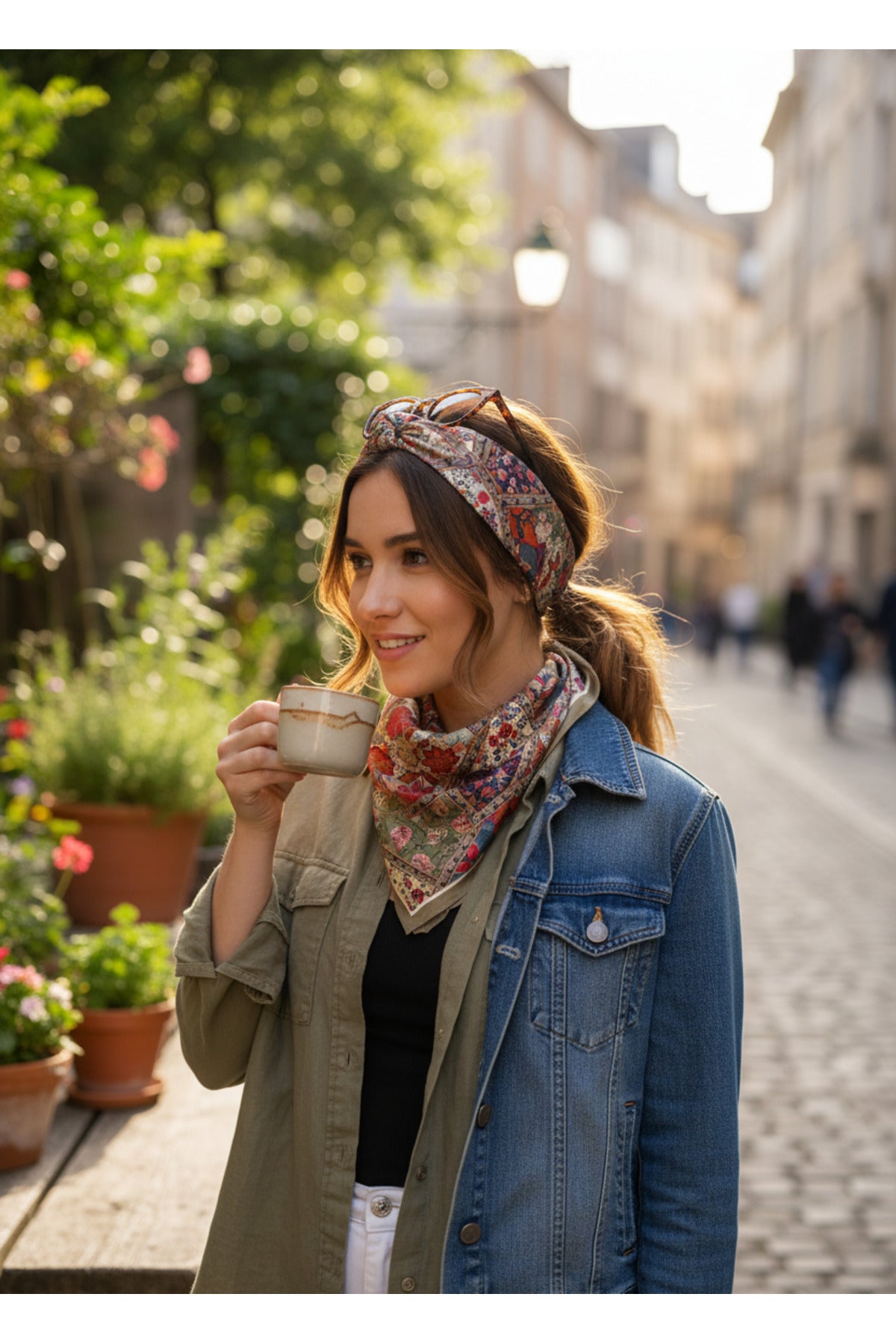 Jardind'Art Desen 55x55cm Bandana/Fular - Çok Renkli