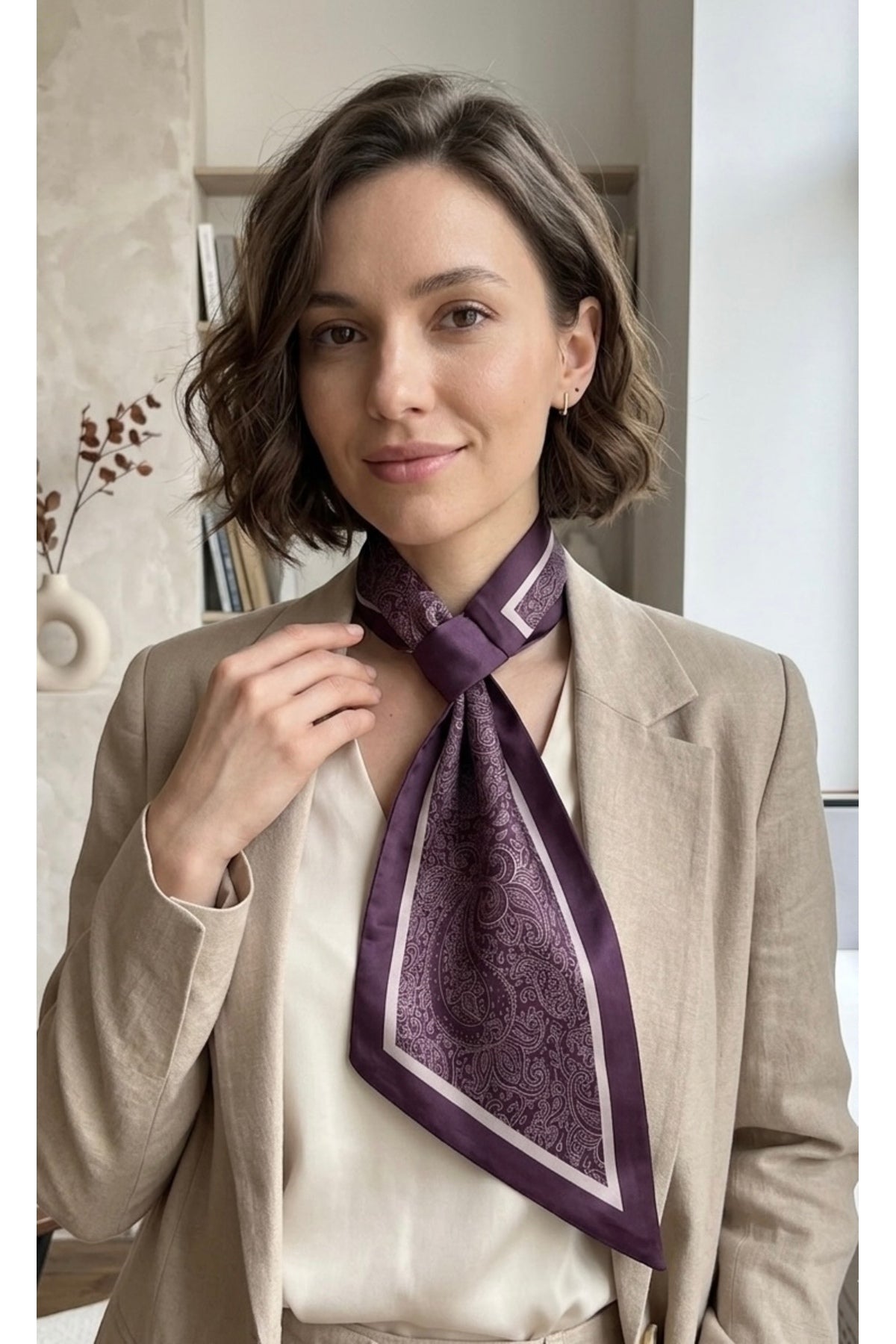 PURPLE PAİSLEY Desen Kravat/Fular - Çok Renkli