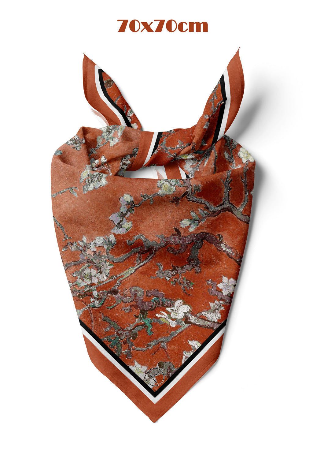 ORANGE BLOSSOM Desen 70*70cm Bandana/Fular - görsel 2