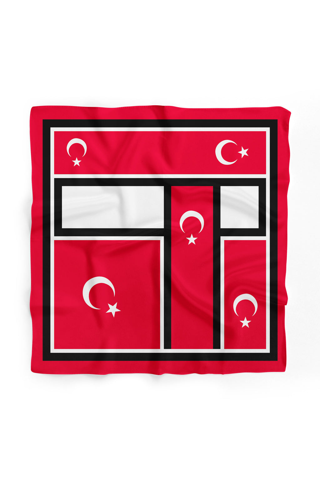 Türk Bayrağı Desen 55x55cm Bandana/Fular - görsel 2