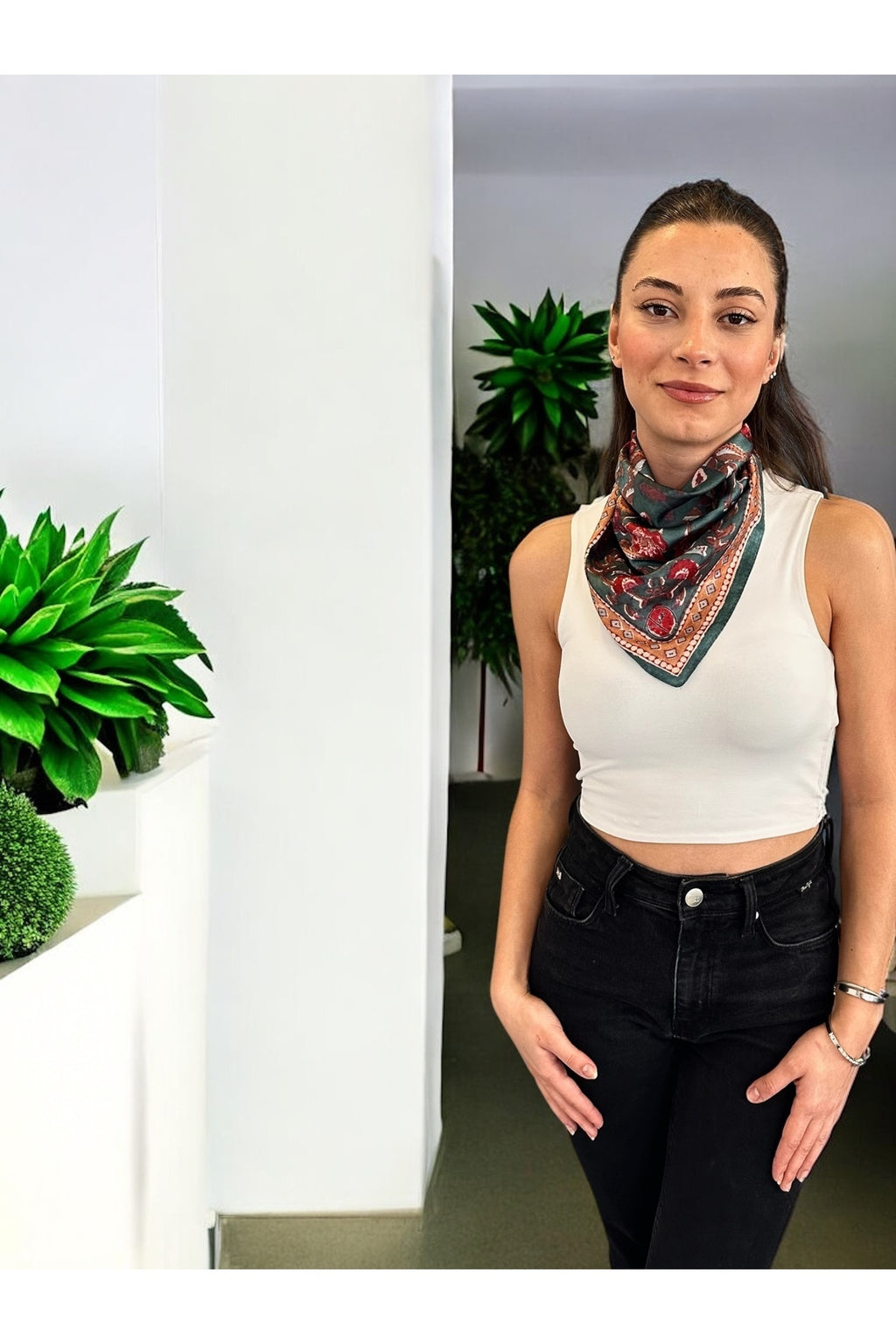 VİNTAGE Desen Bandana/Fular - görsel 4