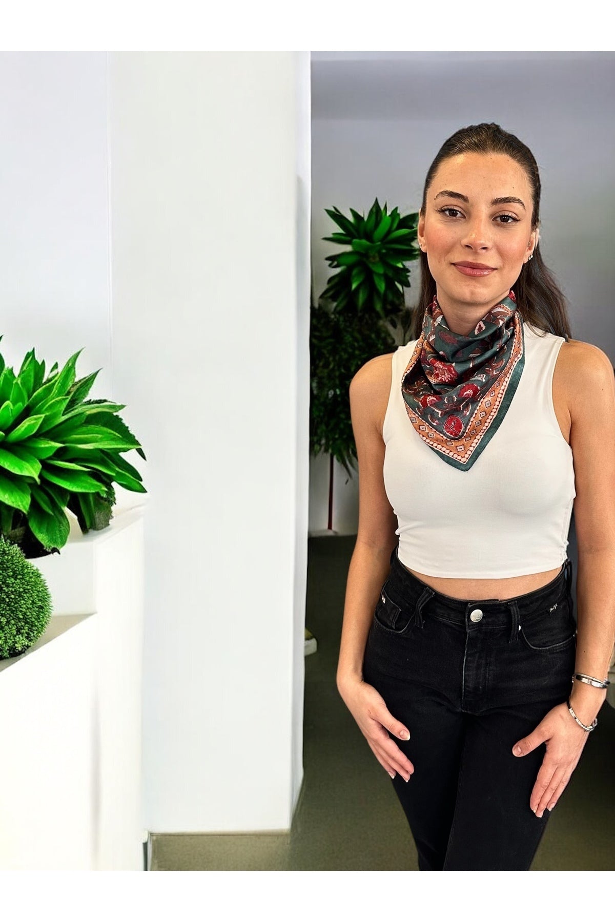 VİNTAGE Desen Bandana/Fular - görsel 4