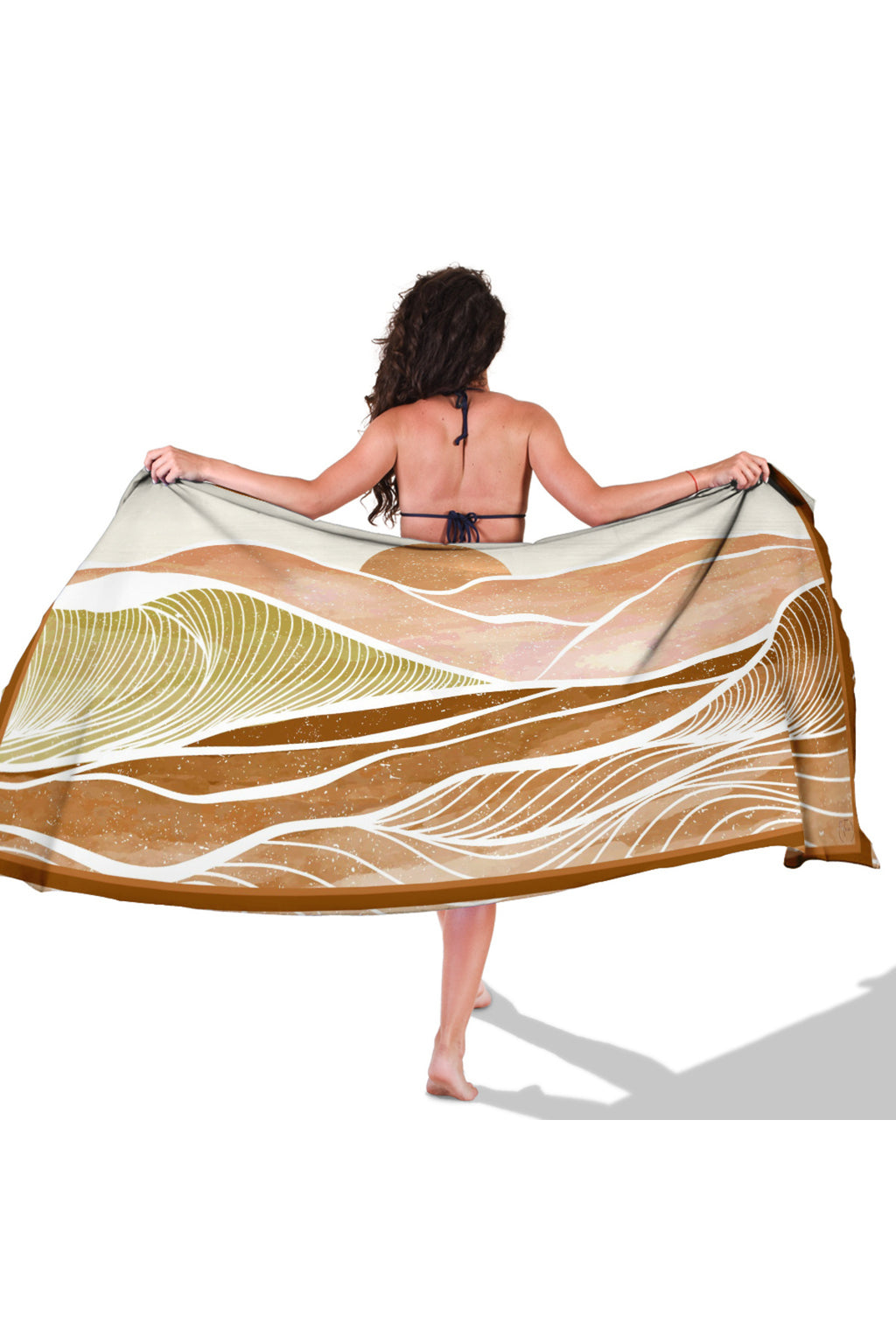 SUNWAVE KAHVERENGİ Desen İç göstermeyen Saten PAREO - görsel 6