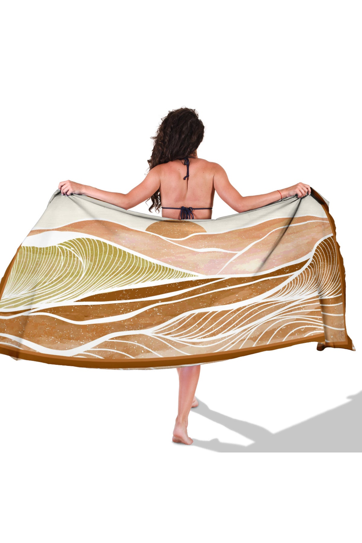 SUNWAVE KAHVERENGİ Desen İç göstermeyen Saten PAREO - görsel 6