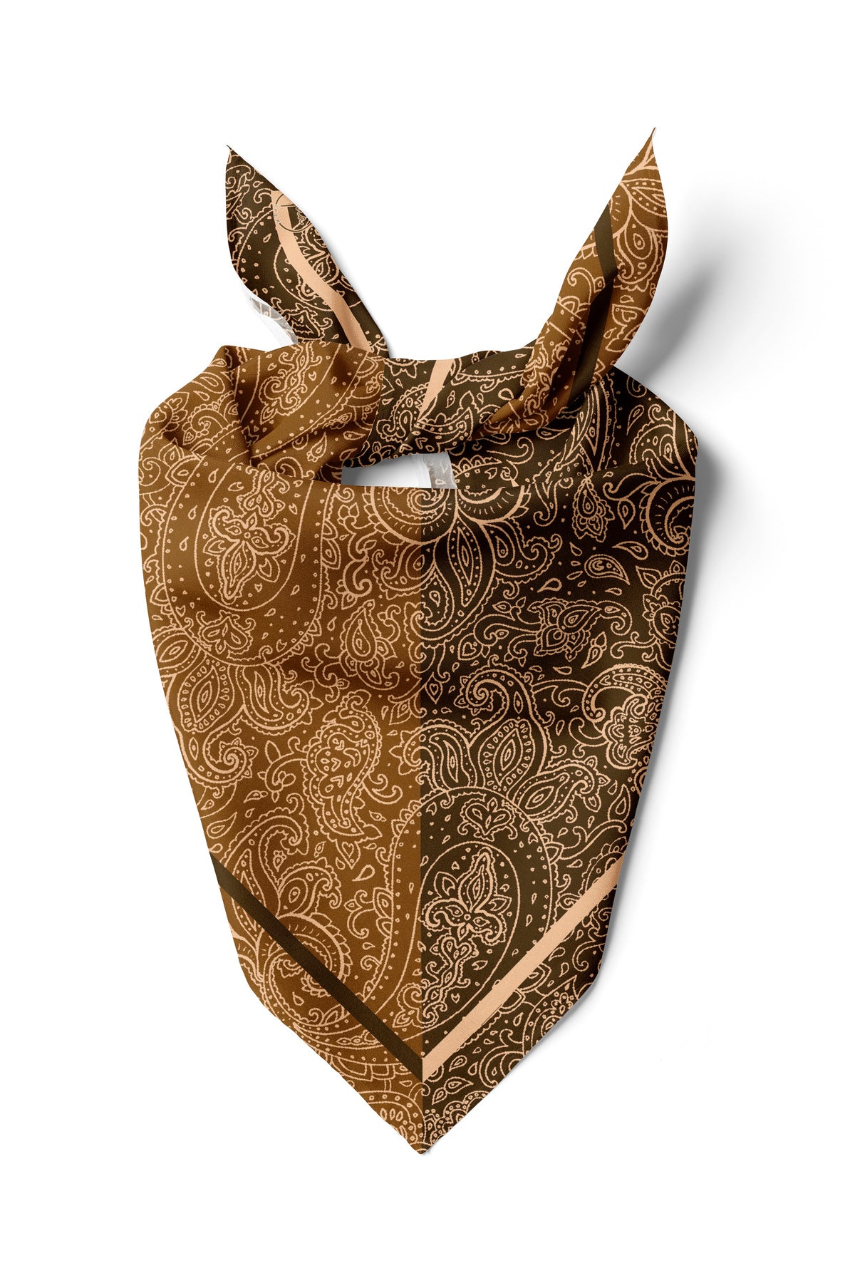 Karamel Paisley Desen 55x55cm Bandana/Fular - görsel 2