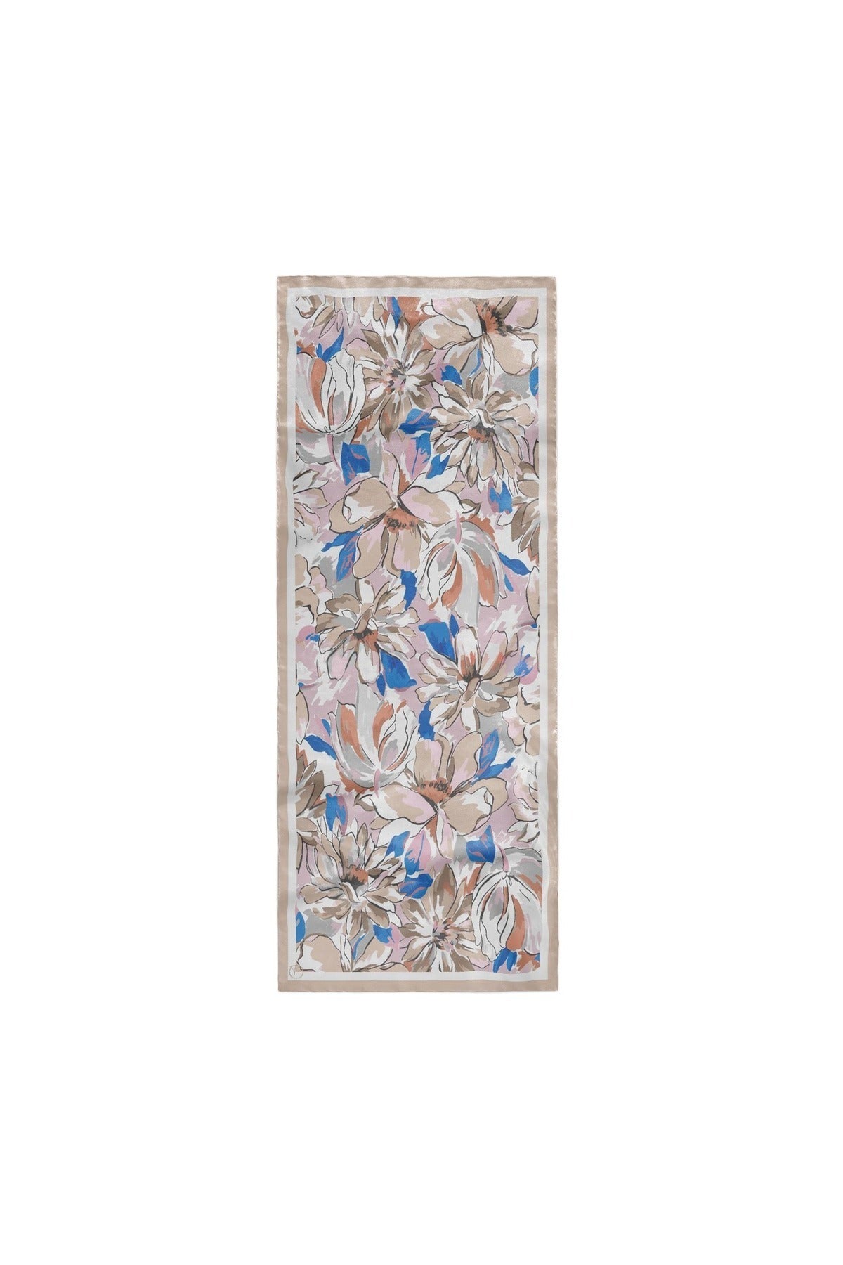 Flower Desen Fransız İpeği Şal 70x180cm - görsel 2