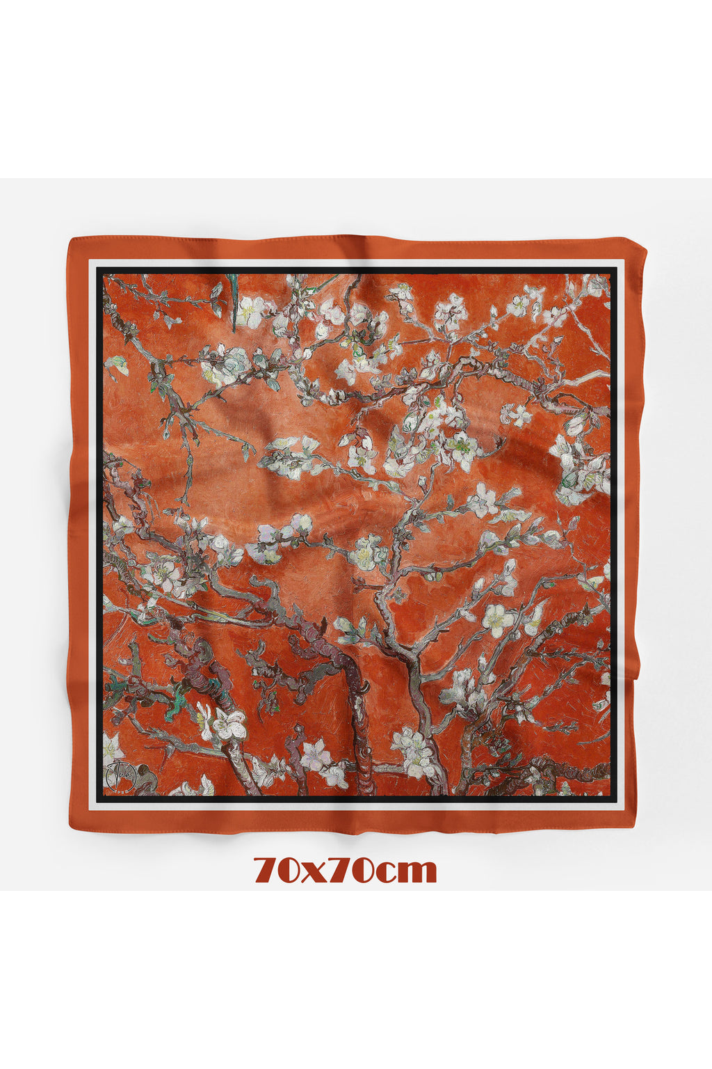 ORANGE BLOSSOM Desen 70*70cm Bandana/Fular - görsel 4