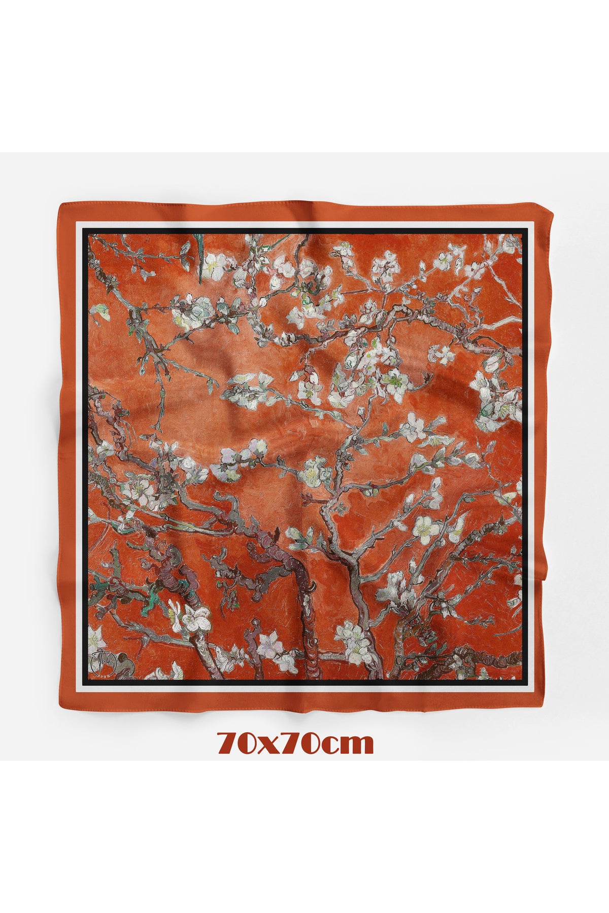 ORANGE BLOSSOM Desen 70*70cm Bandana/Fular - görsel 4