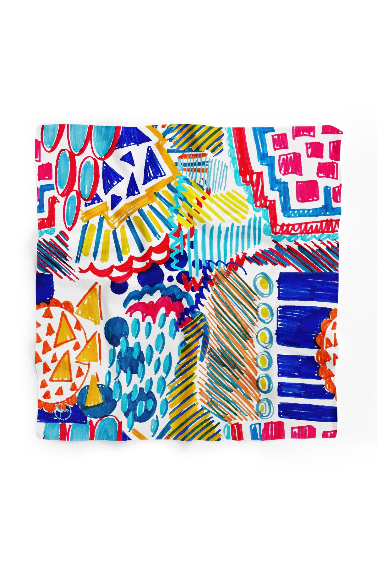 Viva Vibe Desen 55x55cm Bandana/Fular - Çok Renkli