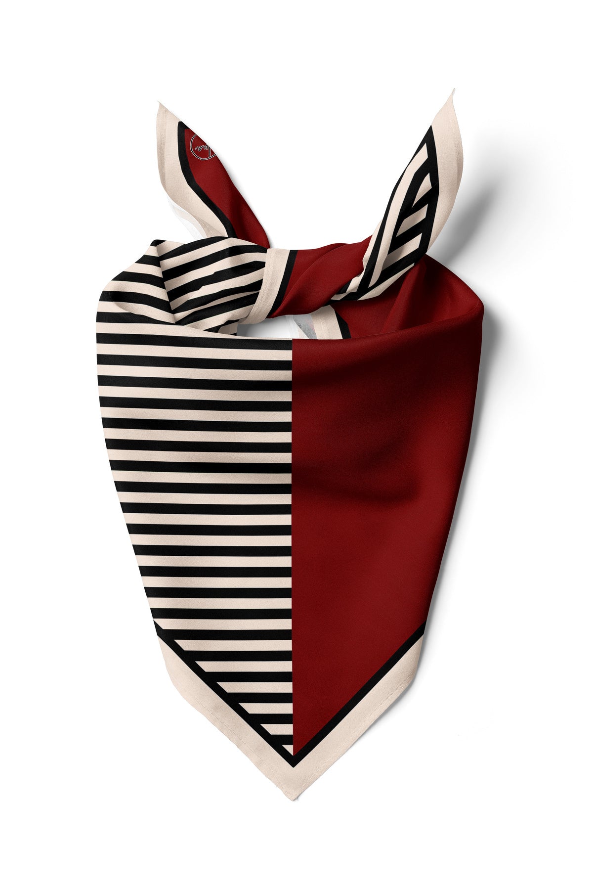 Kızıl Şerit Desen 55x55cm Bandana/Fular - görsel 2