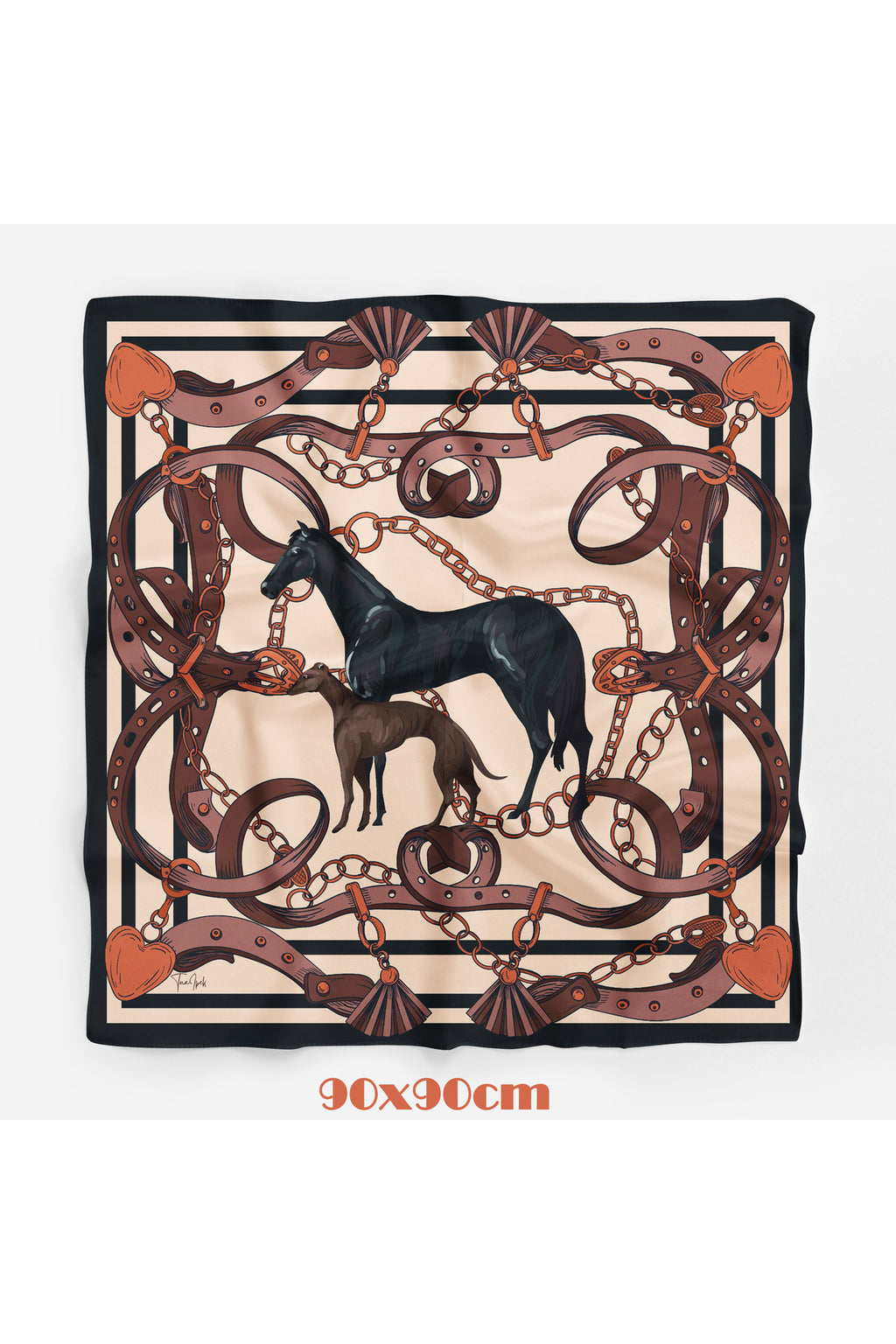 Chasseur Desen 90X90cm Eşarp/Fular - Siyah - görsel 2