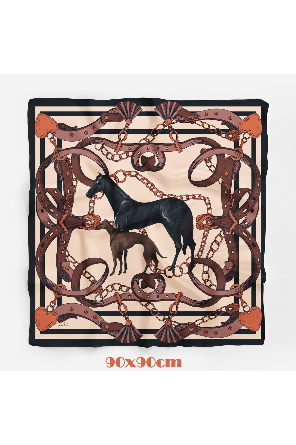 Chasseur Desen 90X90cm Eşarp/Fular - Siyah - görsel 2