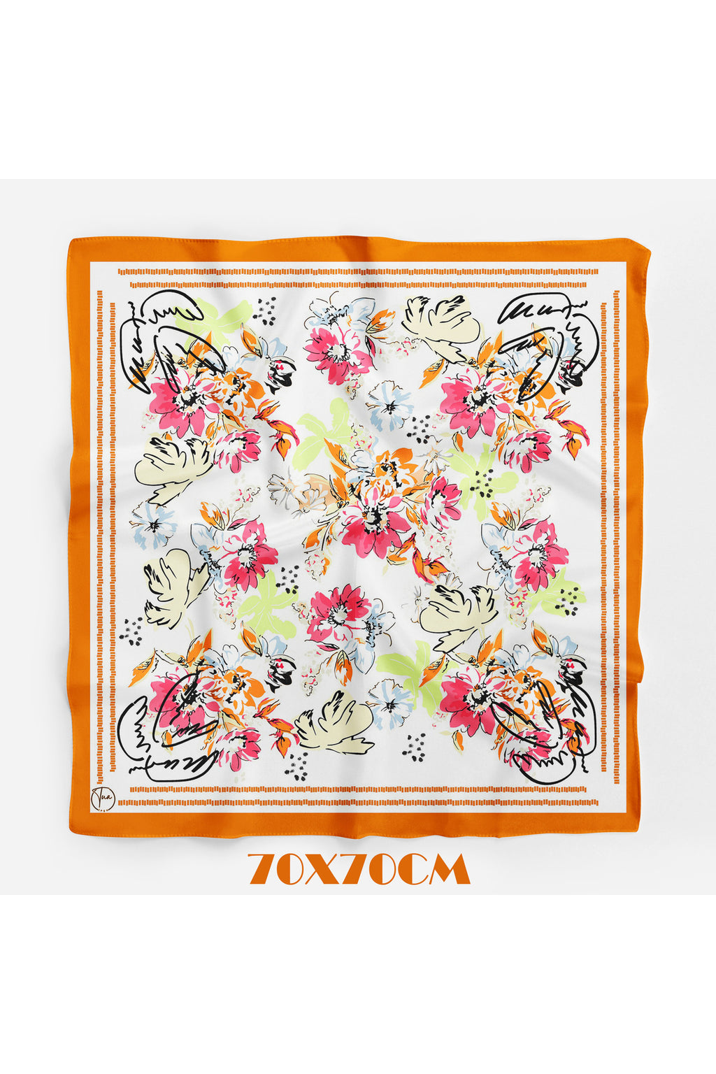 NEŞELİ BAHAR Desen 70*70cm Bandana/Fular - Çok Renkli