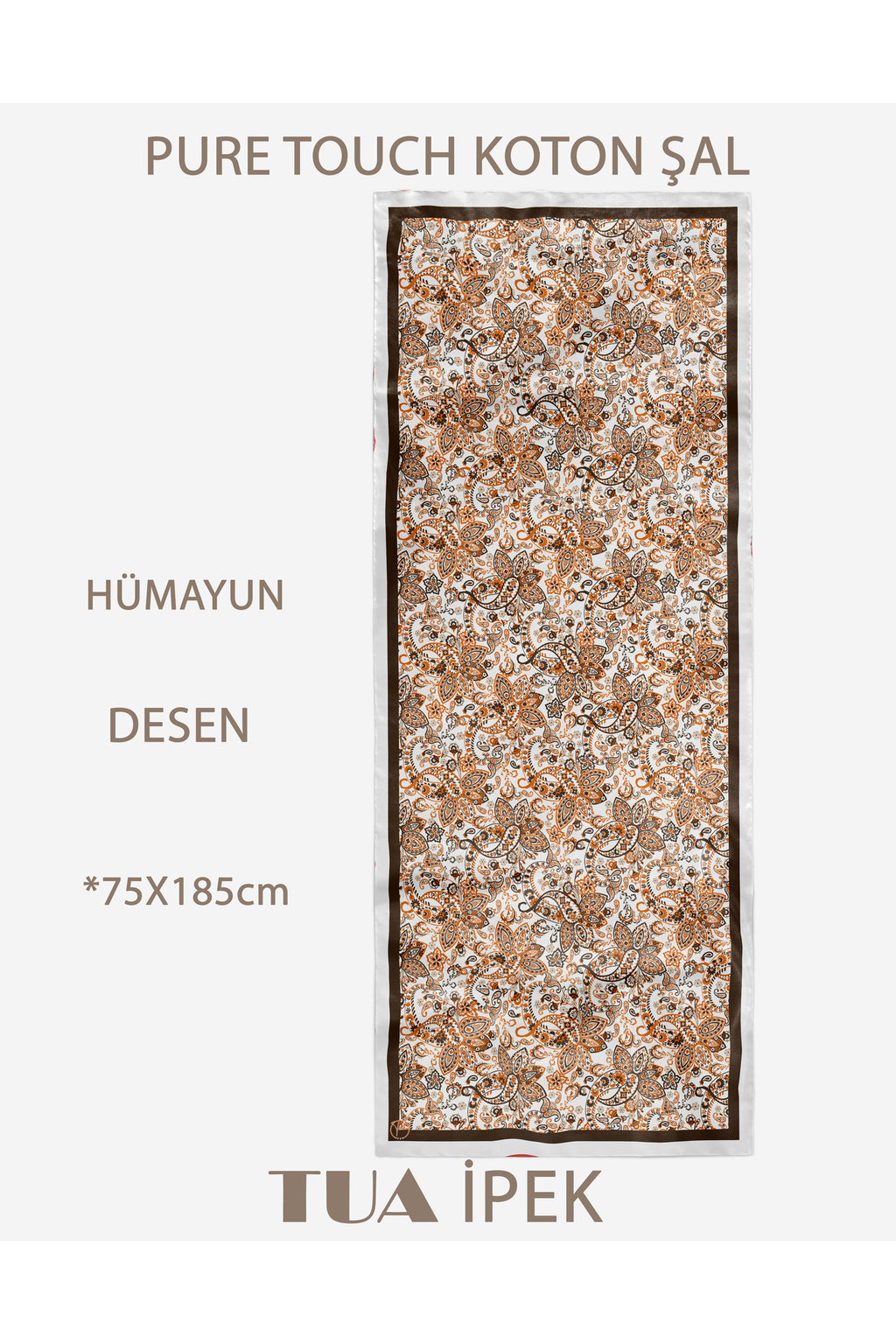 HÜMAYUN Etnik Desen Pure Touch Koton Şal 75x185cm - görsel 2