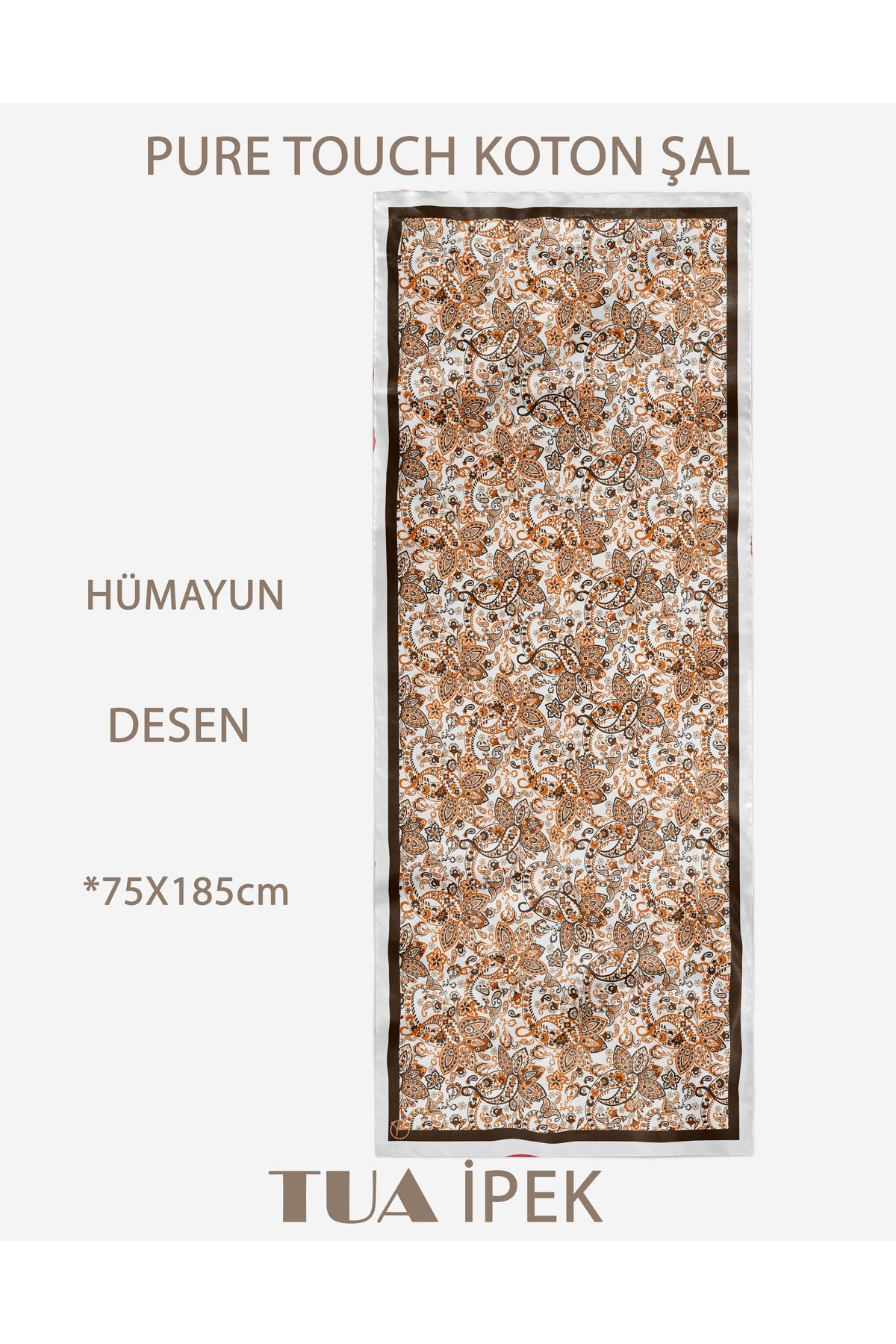 HÜMAYUN Etnik Desen Pure Touch Koton Şal 75x185cm - görsel 2