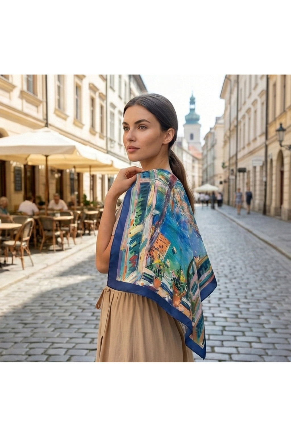 Amalfi Rüyası Desen 55x55cm Bandana/Fular - görsel 3