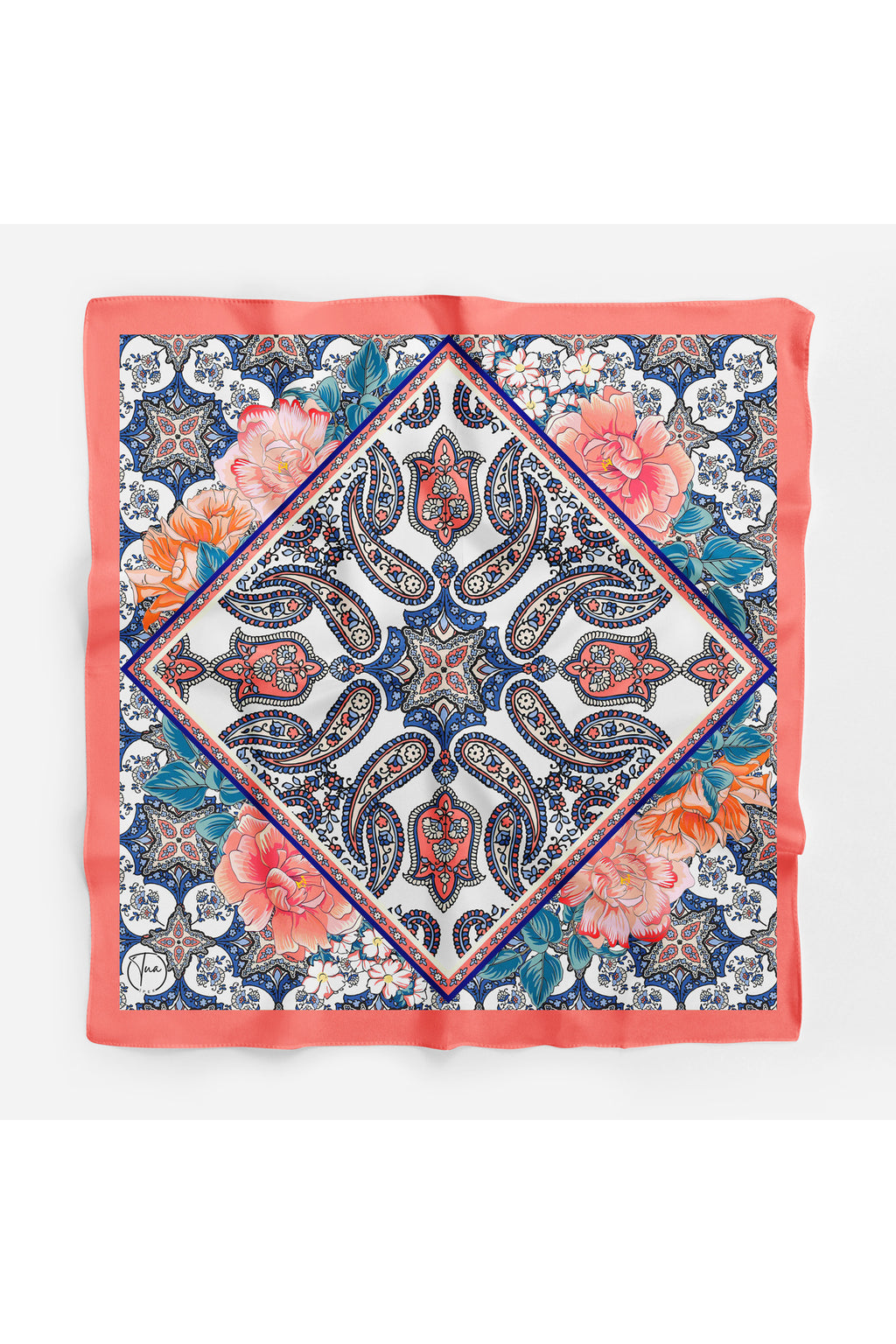 ÇİÇEKLİ VİNTAGE Desen Bandana/Fular - Çok Renkli