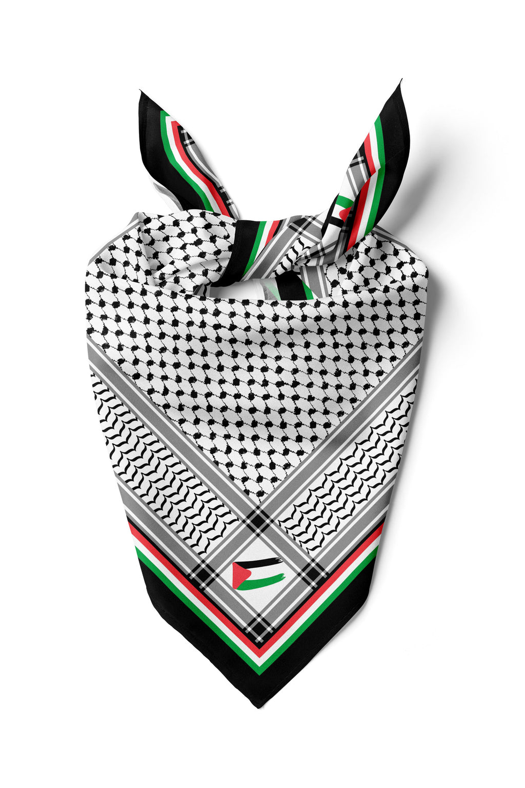 FİLİSTİN KEFİYE Desen 55x55cm Bandana/Fular - Çok Renkli