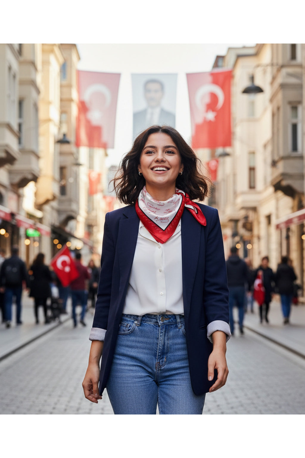 10'Lu Paket K.Atatürk İmza Desen Bandana/Fular - görsel 2