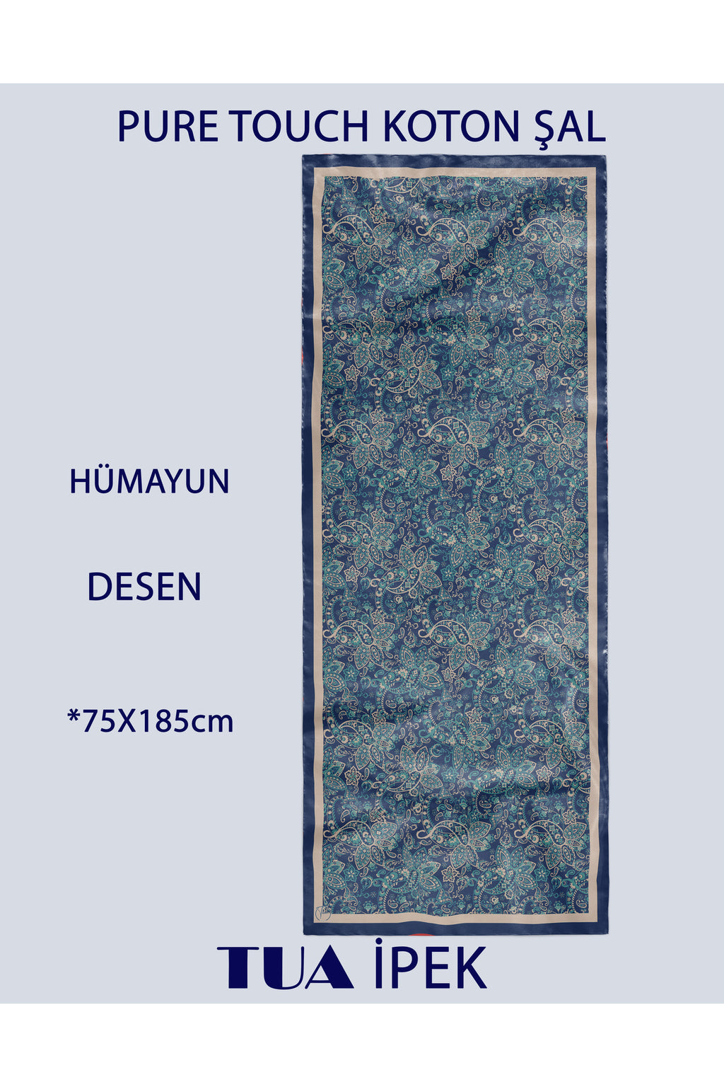 HÜMAYUN Etnik Desen Pure Touch Koton Şal 75x185cm - görsel 2