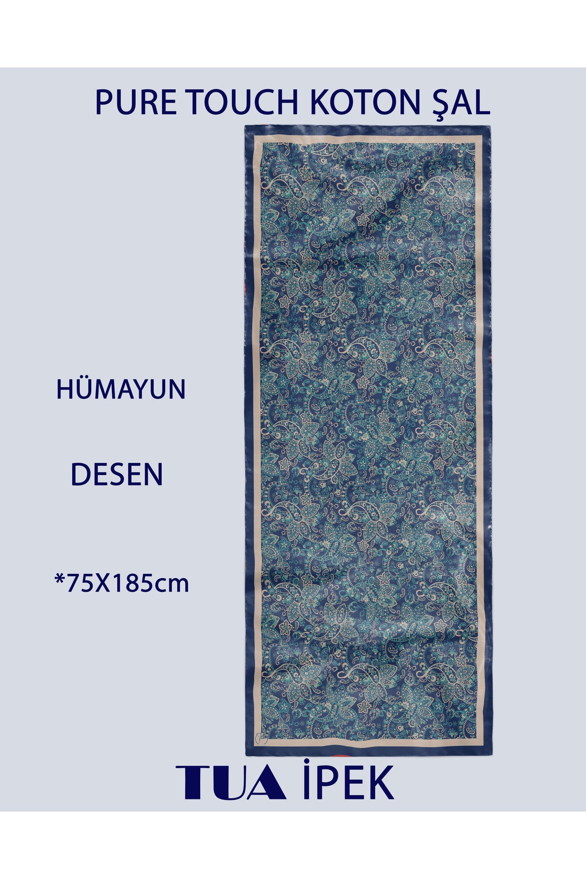 HÜMAYUN Etnik Desen Pure Touch Koton Şal 75x185cm - görsel 2