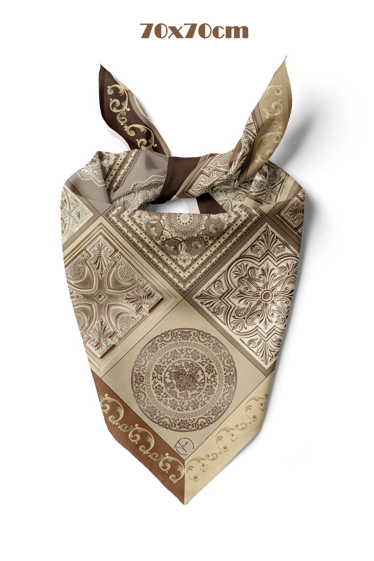 Çini Sırrı Desen 70*70cm Bandana/Fular - görsel 2