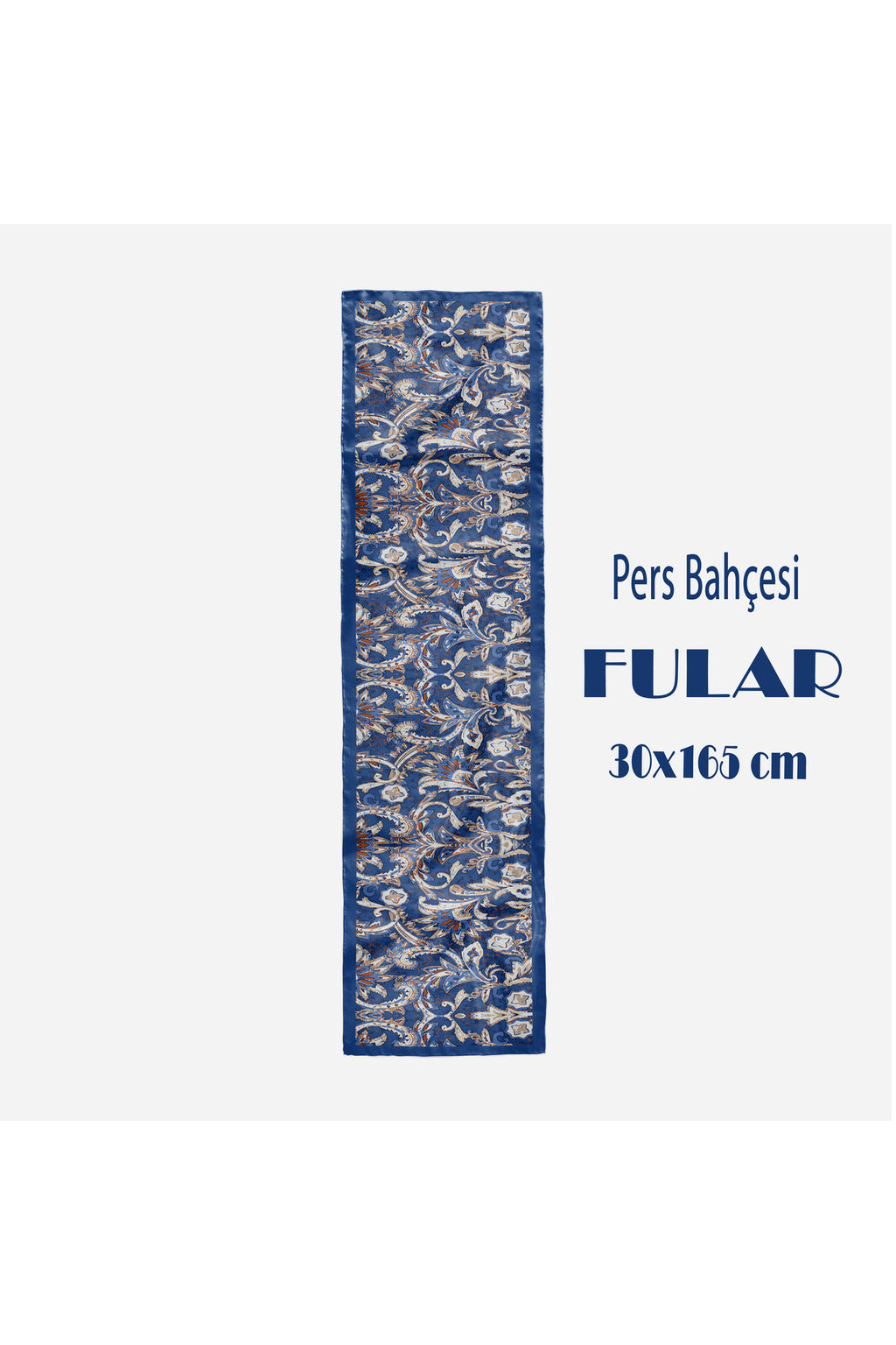 Pers Bahçesi Desen Kadın Saten Fular 30x165cm - görsel 2