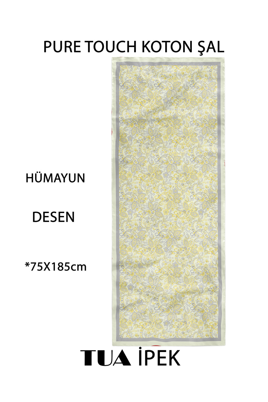 HÜMAYUN Etnik Desen Pure Touch Koton Şal 75x185cm - görsel 2