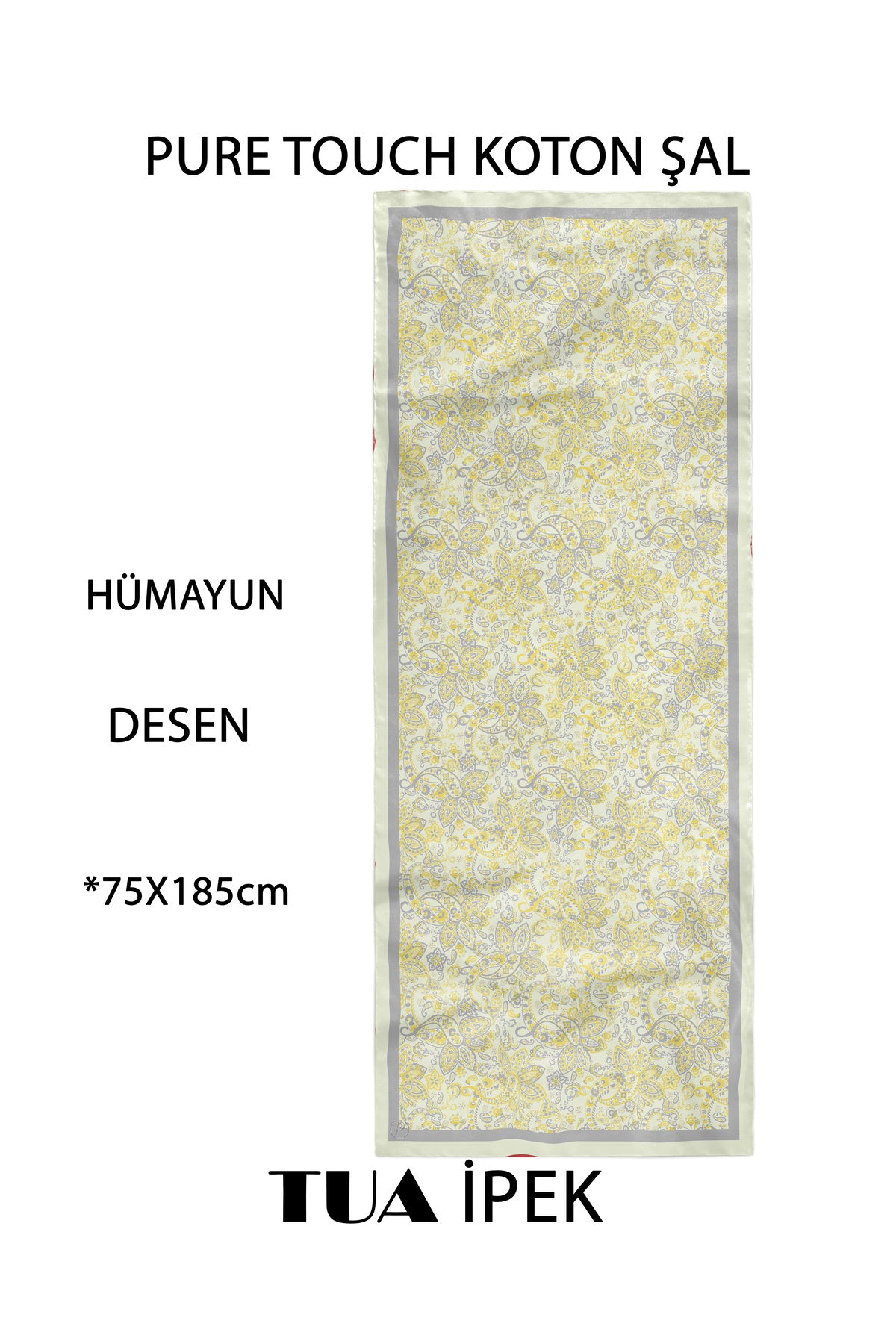 HÜMAYUN Etnik Desen Pure Touch Koton Şal 75x185cm - görsel 2