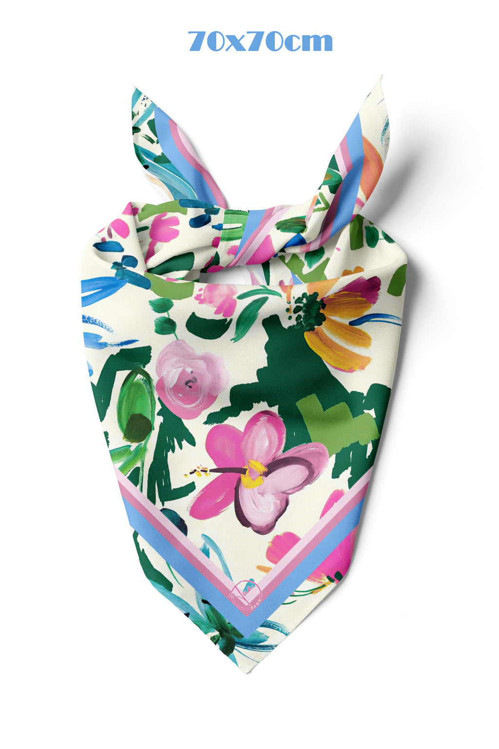 Summer Breeze Pink Desen 70*70cm Bandana/Fular - görsel 2