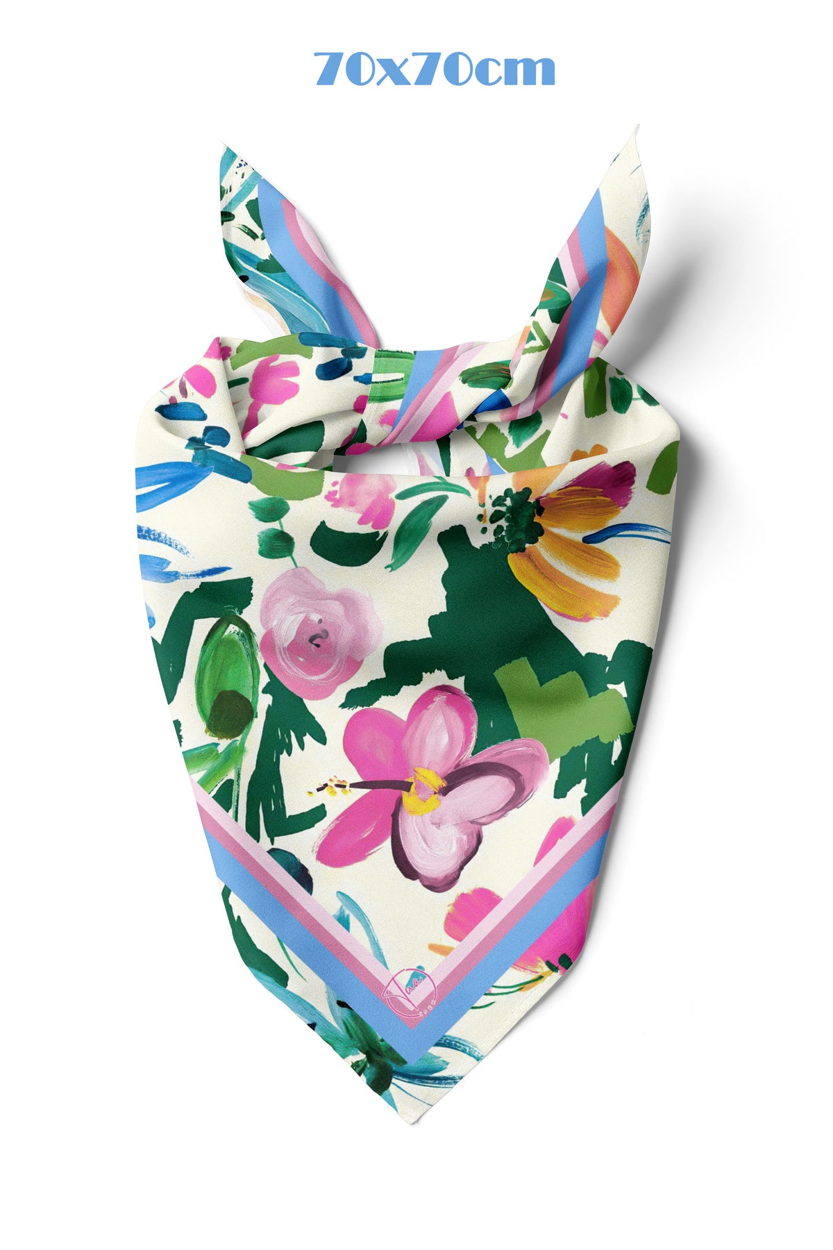 Summer Breeze Pink Desen 70*70cm Bandana/Fular - görsel 2