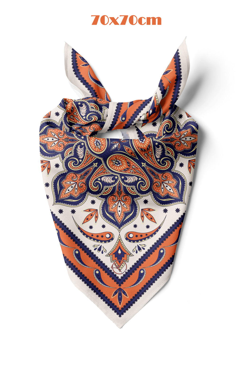 Padişah Mührü Desen 70*70cm Bandana/Fular - Çok Renkli