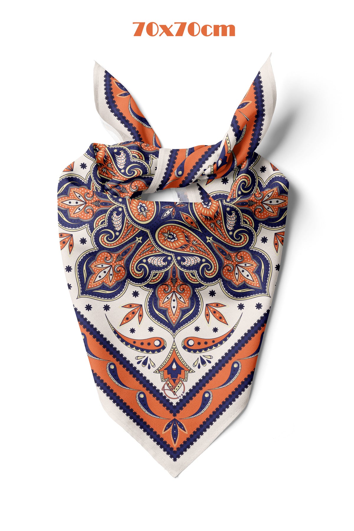 Padişah Mührü Desen 70*70cm Bandana/Fular - Çok Renkli