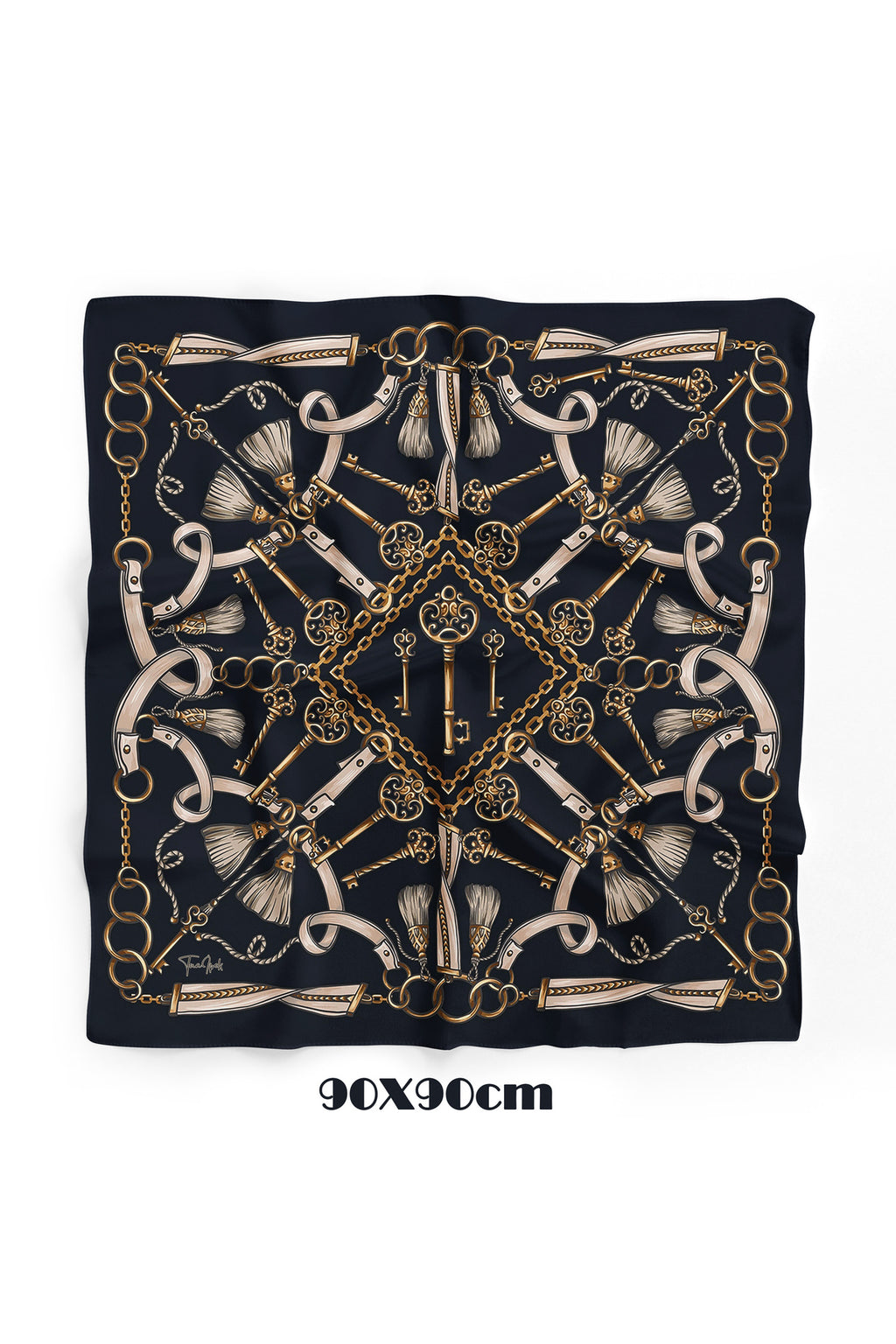 IMPERIAL KEY Desen 90X90cm Eşarp/Fular - görsel 2