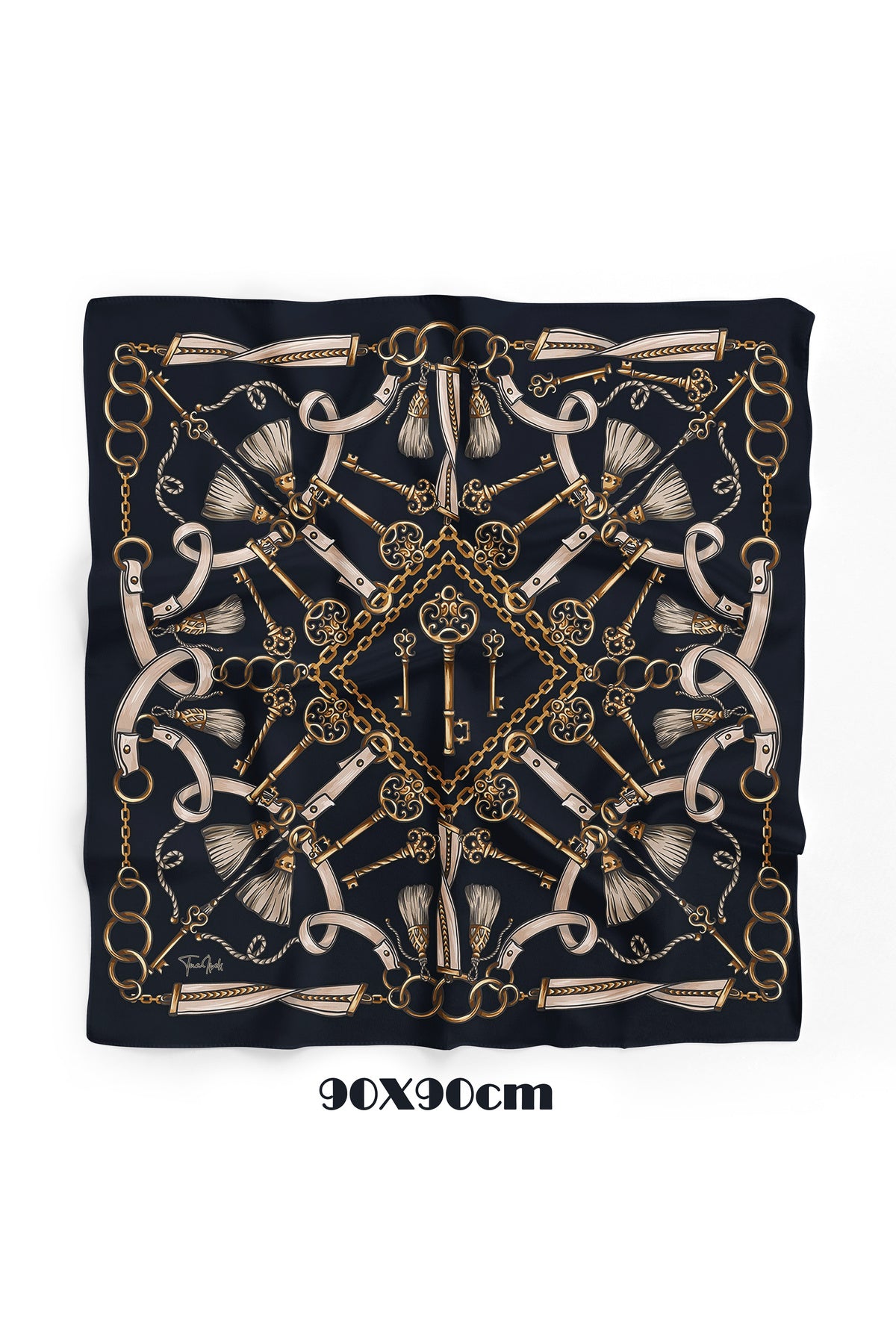 IMPERIAL KEY Desen 90X90cm Eşarp/Fular - görsel 2