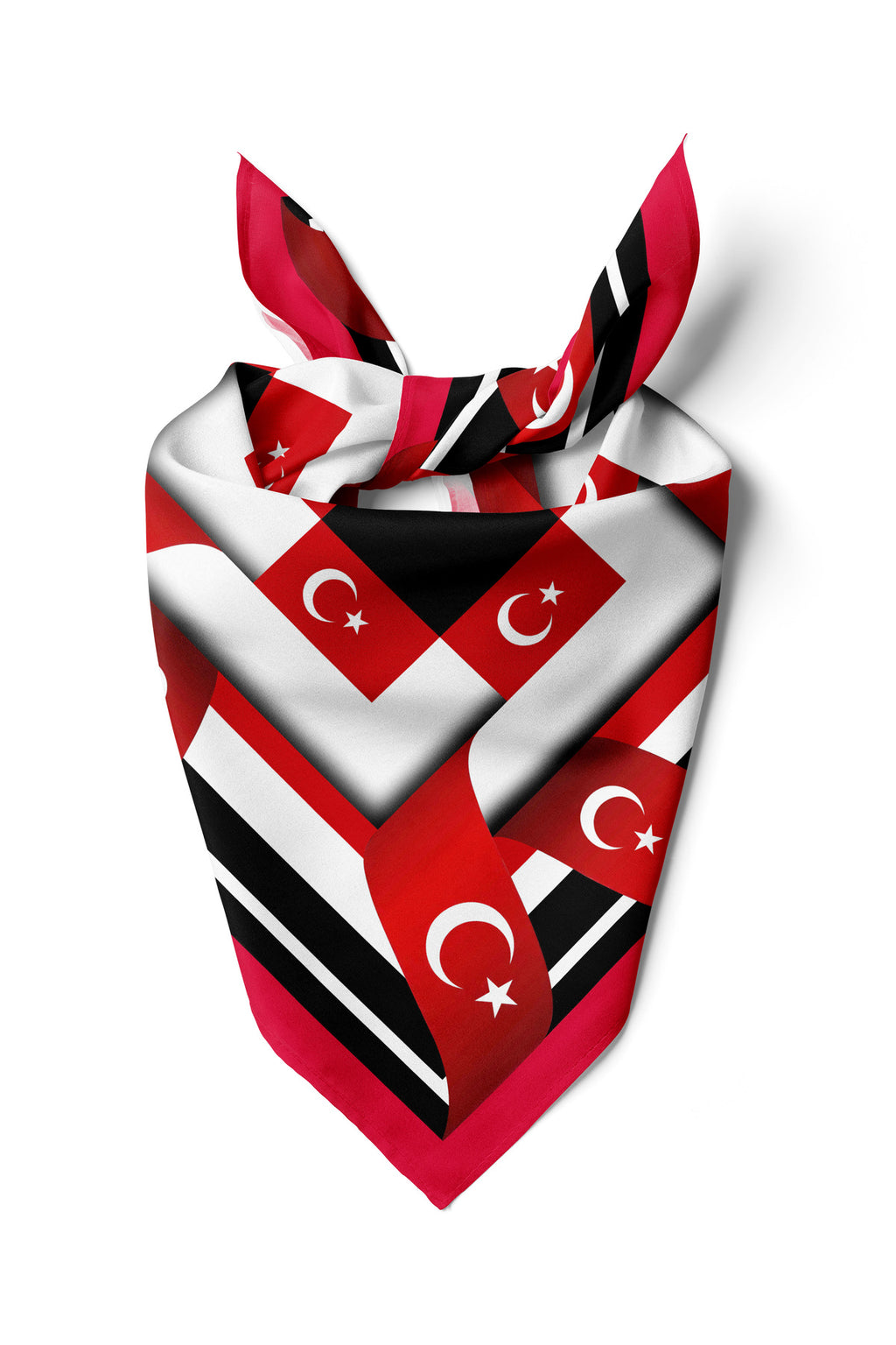 Türk Bayrağı Desen 55x55cm Bandana/Fular - görsel 2