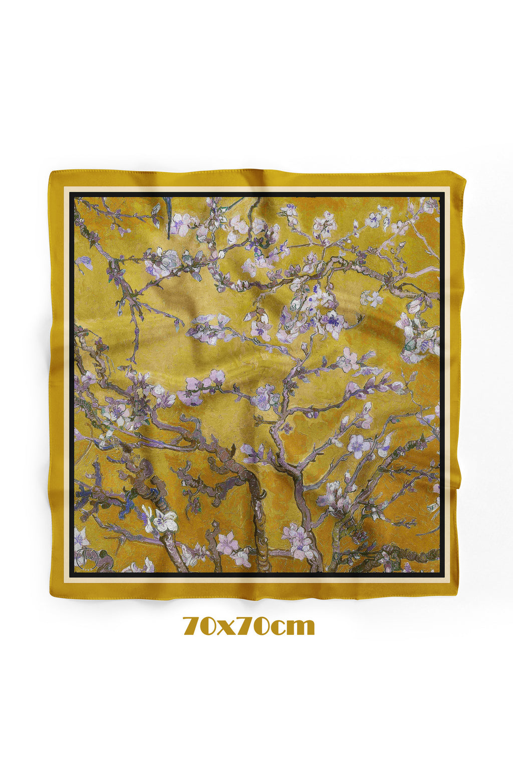Golden Blossom Desen 70*70cm Bandana/Fular - görsel 4