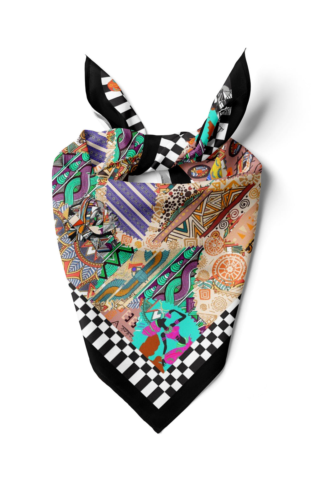 Tribal Mix Desen Bandana/Fular - Çok Renkli