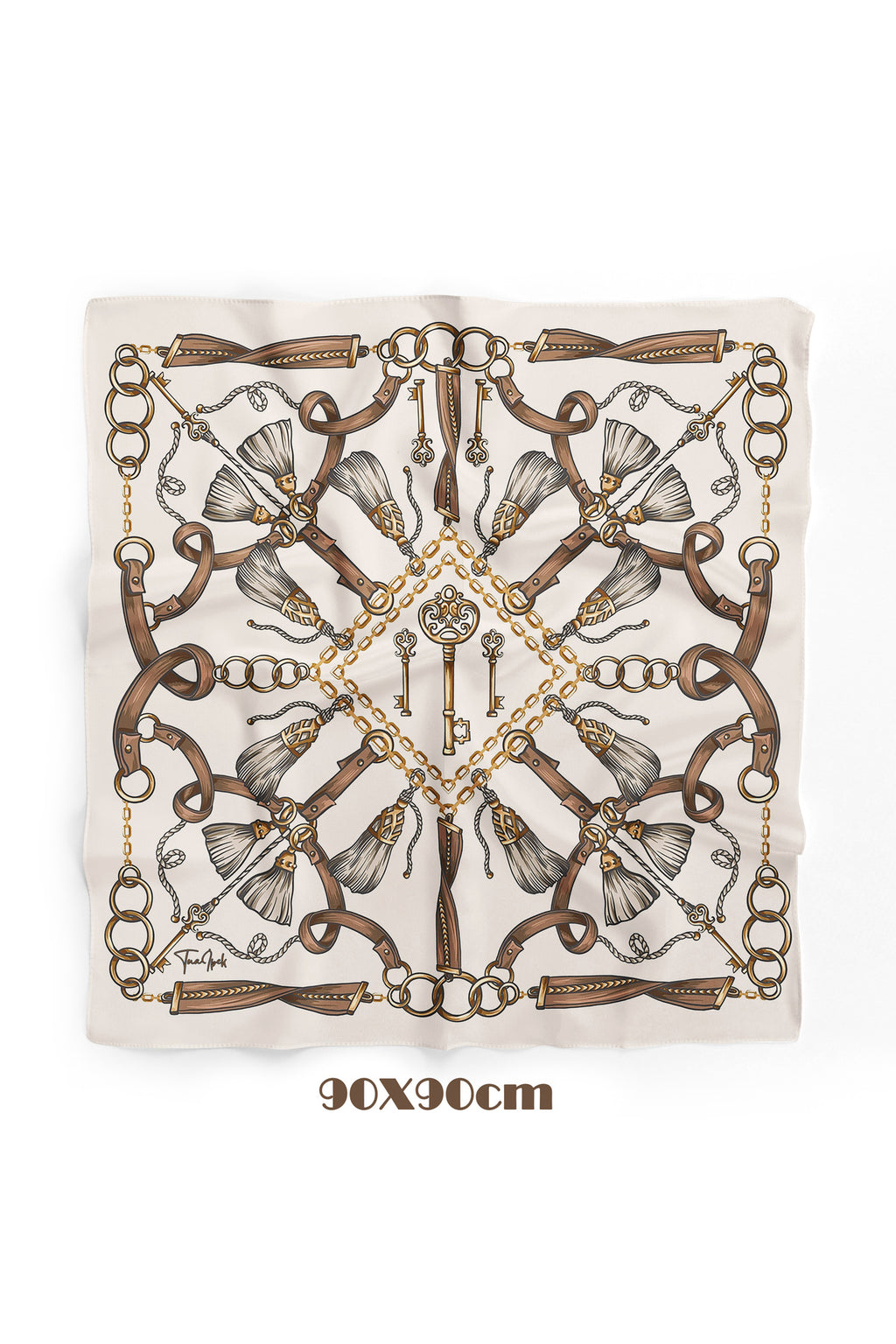 IMPERIAL KEY Desen 90X90cm Eşarp/Fular - görsel 2
