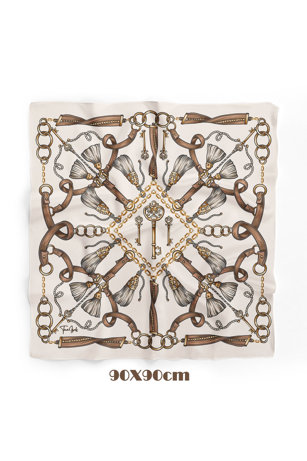 IMPERIAL KEY Desen 90X90cm Eşarp/Fular - görsel 2