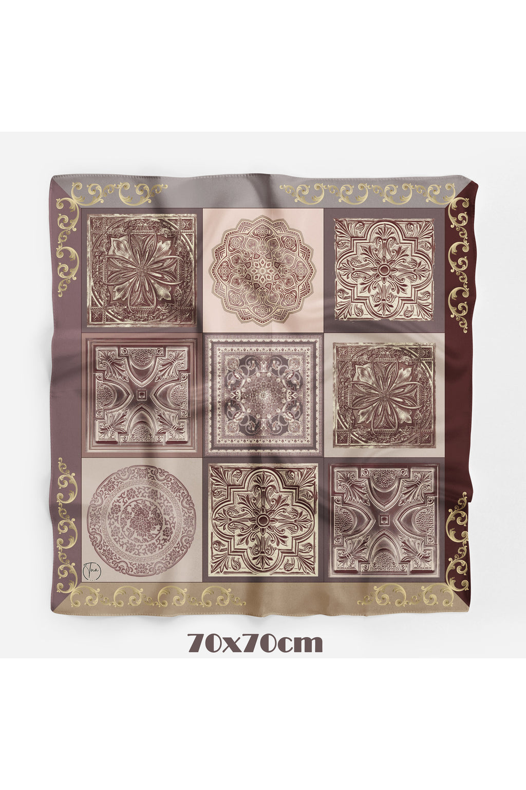Çini Sırrı Desen 70*70cm Bandana/Fular - görsel 3
