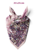 Süsen Bahçesi Pudra Desen 70*70cm Bandana/Fular - Çok Renkli