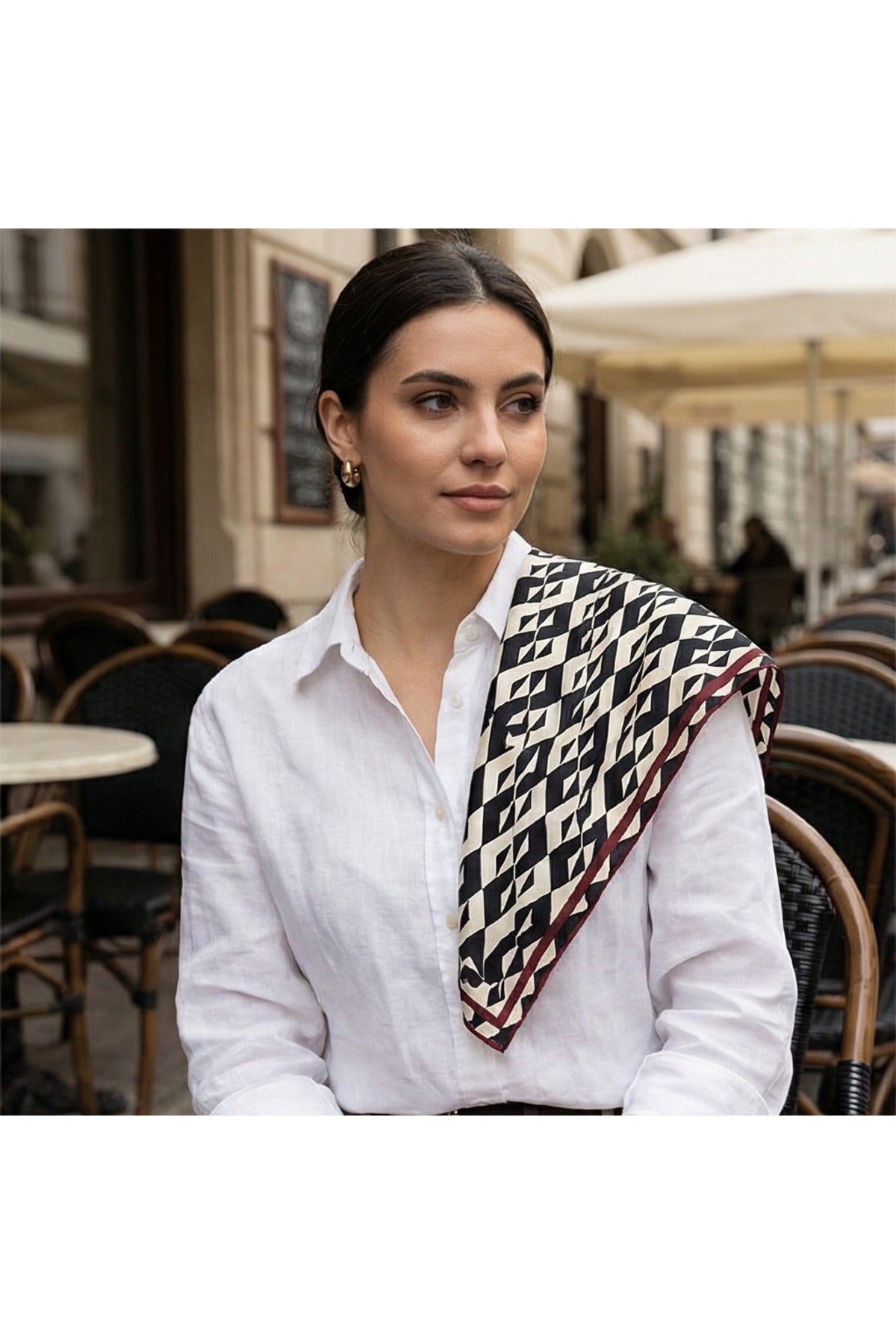 ZENİT MOZAİK Desen 70*70cm Bandana/Fular - Çok Renkli