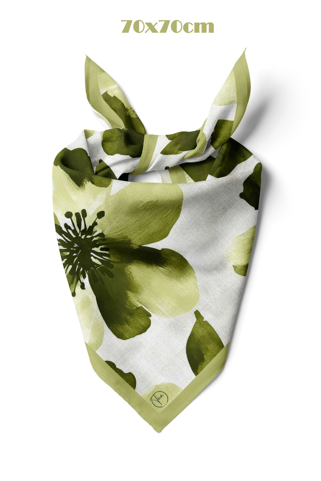 Linen Bloom Desen 70*70cm Bandana/Fular - Çok Renkli