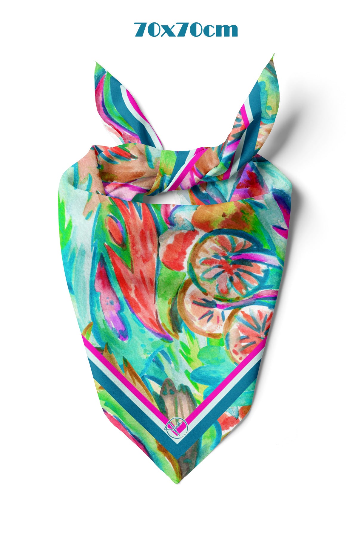 YAZ RÜYASI Desen 70*70cm Bandana/Fular - Çok Renkli