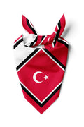 Türk Bayrağı Desen 55x55cm Bandana/Fular - Çok Renkli